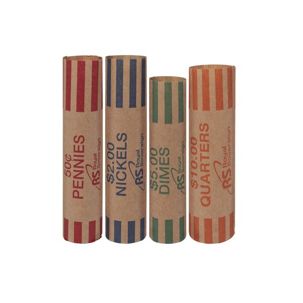 Royal Sovereign Preformed Assorted Coin Wrappers, 216PK RSW216A Zoro